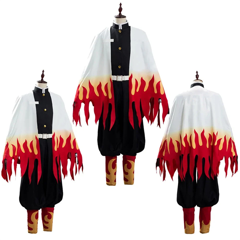 Anime Cosplay Shop - ชุดกิโมโนชุดคอสเพลย์ผู้หญิงลายการ์ตูน Rengoku Kyoujuriu ใหม่เสื้อผ้าปาร์ตี้คริสต์มาสเทศกาลฮาโลวีน
