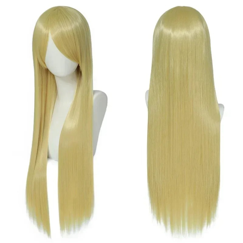 Cosplay Anime White Hair - วิกผมยาวตรงสังเคราะห์หลากสี 80 ซม. สีขาว ม่วง ดำ