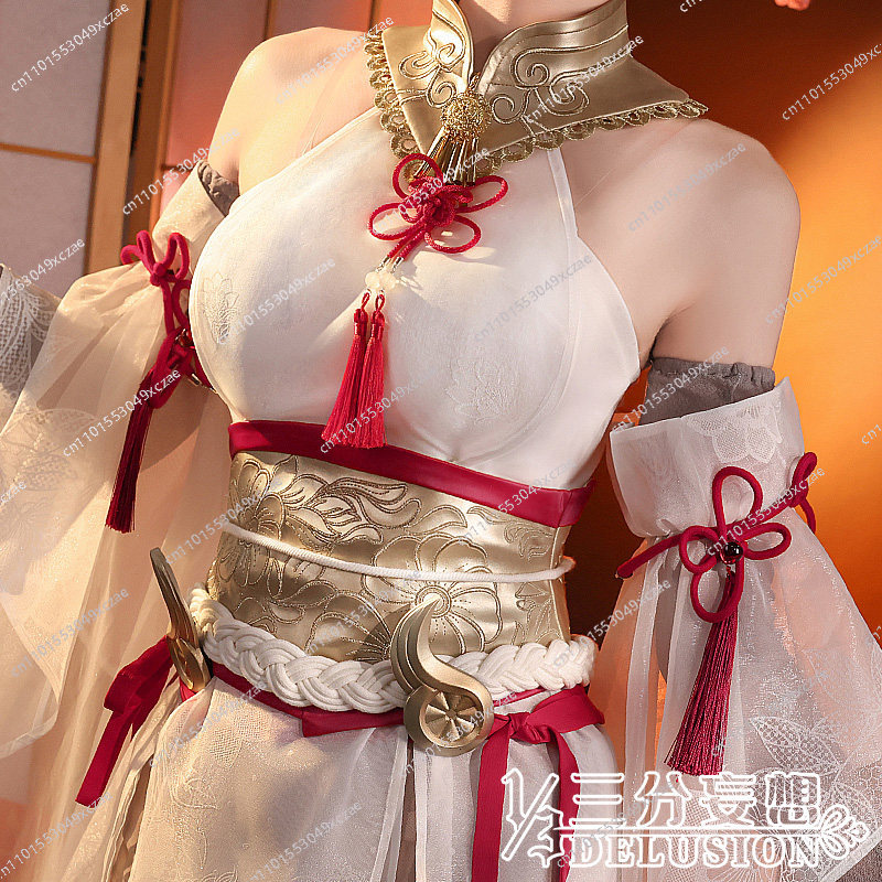 Costume Anime Cosplay - ชุดคอสเพลย์ Naraka: Bladepoint สีขาวลายวอลนัท โอตาคุ หลัวเมิ่ง