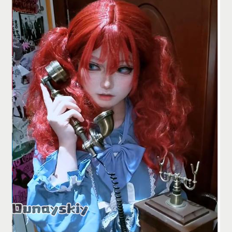 Anime Cosplay Blue Hair - ชุดคอสเพลย์เกมเฮเมรา*/ป๊อปปี้ ชุดคอสเพลย์เกมป๊อปปี้ คอสเพลย์ไทม์ สาวผมสีแดง ชุดเมดสีฟ้า ชุดโลลิต้า
