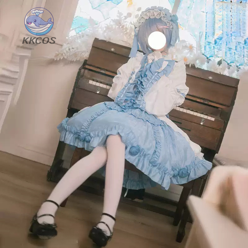 Anime Cosplay Rem - Re:ZERO - เริ่มต้นชีวิตในอีกโลกหนึ่ง ชุดคอสเพลย์เรม สำหรับงานฮาโลวีน งานคาร์นิวัล