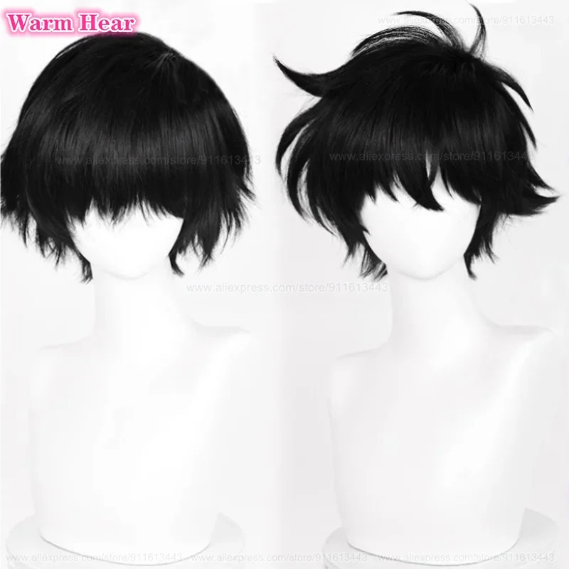 Cosplay Anime Black Hair - คุโรบะ ไคโตะสังเคราะห์สั้น 28 ซม.สีดำคอสเพลย์อะนิเมะผมทนความร้อนปาร์ตี้ฮาโลวีนยู ไนเซกซ์วิกผม +