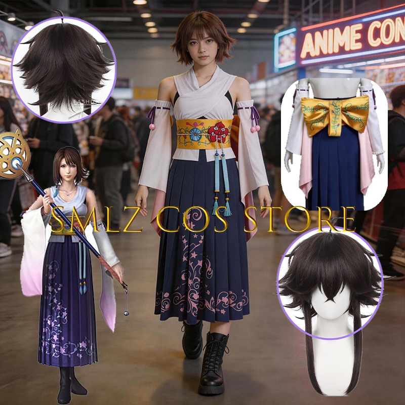 Costume Anime Cosplay - Smlz FFX ยูน่าคอสเพลย์อะนิเมะ FF10 X เครื่องแต่งกายผู้หญิงคุณ