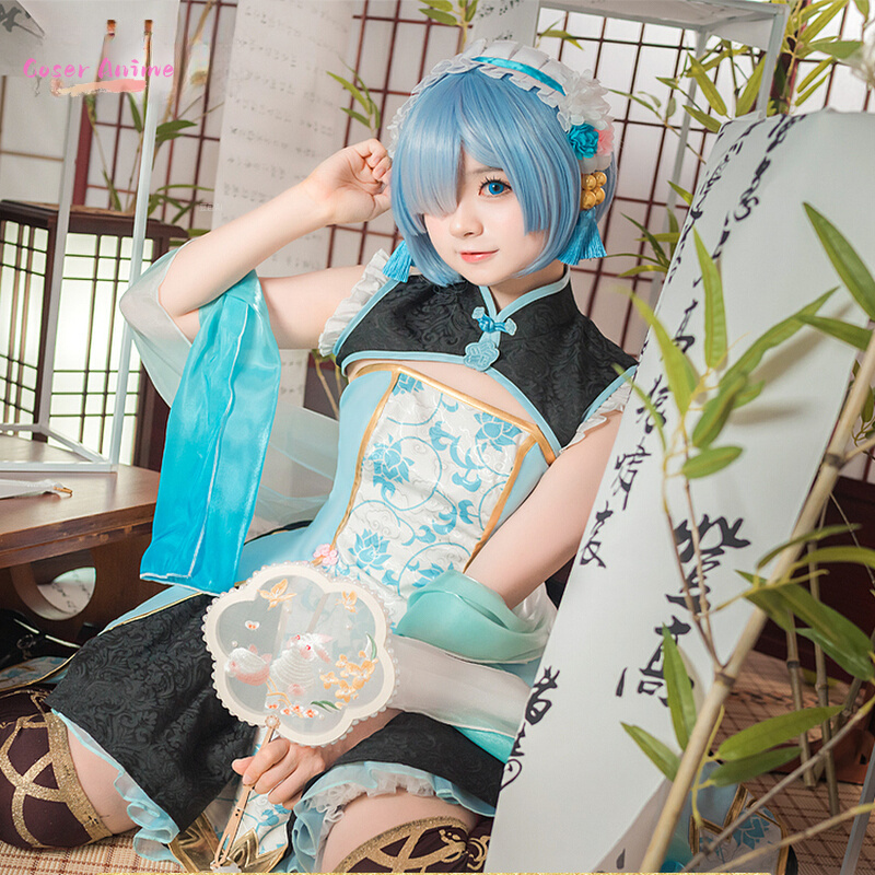 Anime Cosplay Rem - อะนิเมะ Re: ชีวิตในโลกต่างแดนจากศูนย์ ชุดคอสเพลย์เรม ชุดยูนิฟอร์ม สำหรับงานฮาโลวีน