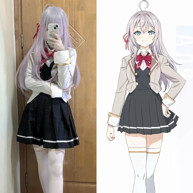 Anime Cosplay Alya - อัลยาบางครั้งก็ซ่อนความรู้สึกของเธอในชุดคอสเพลย์อะลิซา มิคาอิลอฟนา คูโจ ชุดยูนิฟอร์มอนิเมะ JK สำหรับงานปาร์ตี้ฮาโลวีน