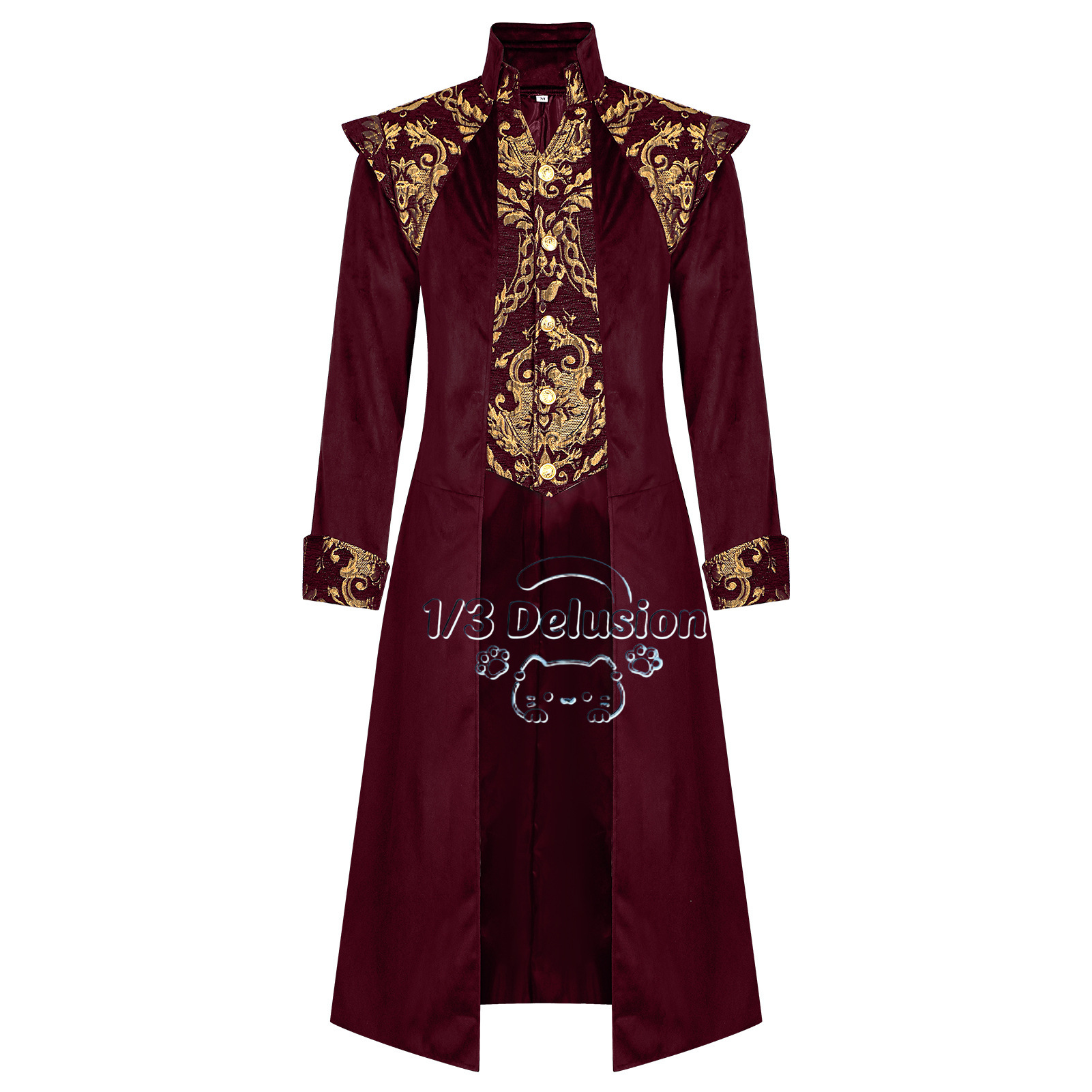 Anime Cosplay Dress For Men - เสื้อโค้ททรงหางยาวสไตล์สตีมพังก์ยุคกลางสำหรับผู้ชาย ชุดเดรสโกธิควิคตอเรียน ชุดทางการ ชุดคอสเพลย์สไตล์วินเทจ ชุดราชสำนัก 1/3