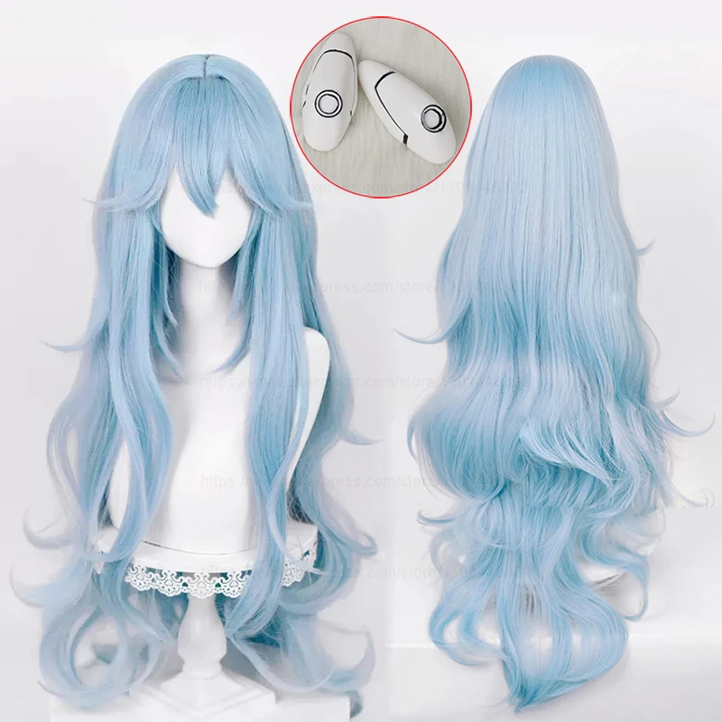 Anime Cosplay Blue Hair - คุณภาพสูง 100 ซม. วิกผมคอสเพลย์ตัวละครสีฟ้าซีอาน วิกผมสังเคราะห์ทนความร้อน วิกผมคอสเพลย์อนิเมะ