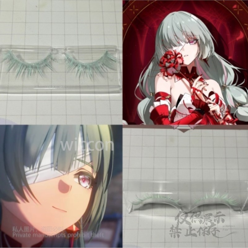 Costume Anime Cosplay - อะนิเมะฟรอลอวาคอสเพลย์วิกผมสีเขียวสีชมพูผสมวิกผมเครื่องแต่งกายต่างหูขนตาสังเคราะห์ทนความร้อนฟรอลอวาปาร์ตี้ฮาโลวีน