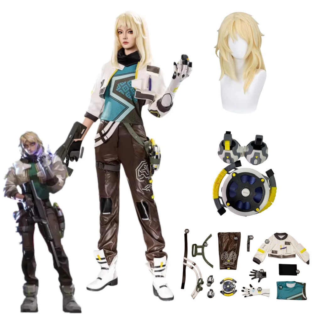 Costume Anime Cosplay - ชุดคอสเพลย์เดดล็อค อุปกรณ์ประกอบฉาก VALORANT ชุดเดดล็อค ชุดแฟนซีสำหรับผู้หญิง ชุดฮาโลวีน