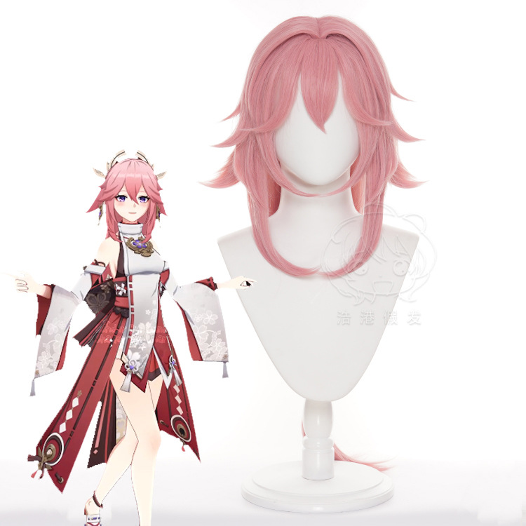Cosplay Anime Yae Miko - Genshin Impact Yae Miko คอสเพลย์วิกผมฮาโลวีน STAGE