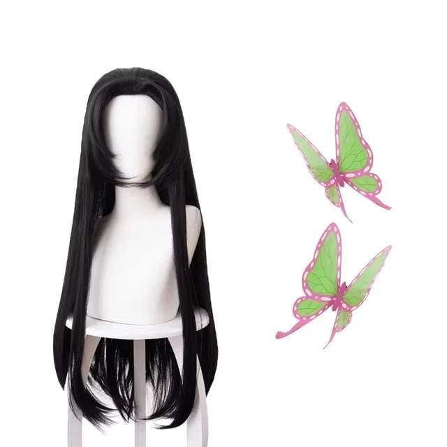 Cosplay Anime Black Hair - วิกผมคอสเพลย์อนิเมะ โคโจ คาเนะ จากเรื่องดาบพิฆาตอสูร สีดำยาว ทนความร้อน