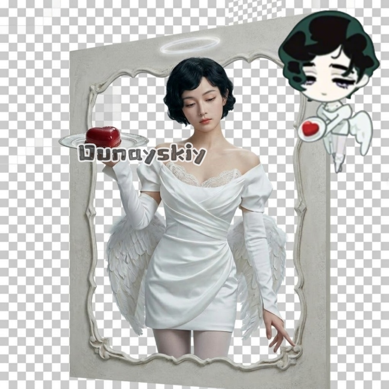 Cosplay Anime Black Hair - ชุดคอสเพลย์ Sua New Clothes Diagram พร้อมวิกผมสีขาว