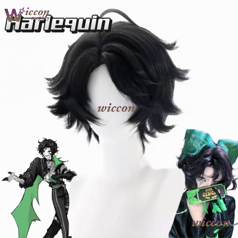 Cosplay Anime Black Hair - วิกผมคอสเพลย์ตัวตลกแม็ก เดอะ เฟรค ซีร์คัส ปีร์โรต์ ชุดเต็ม