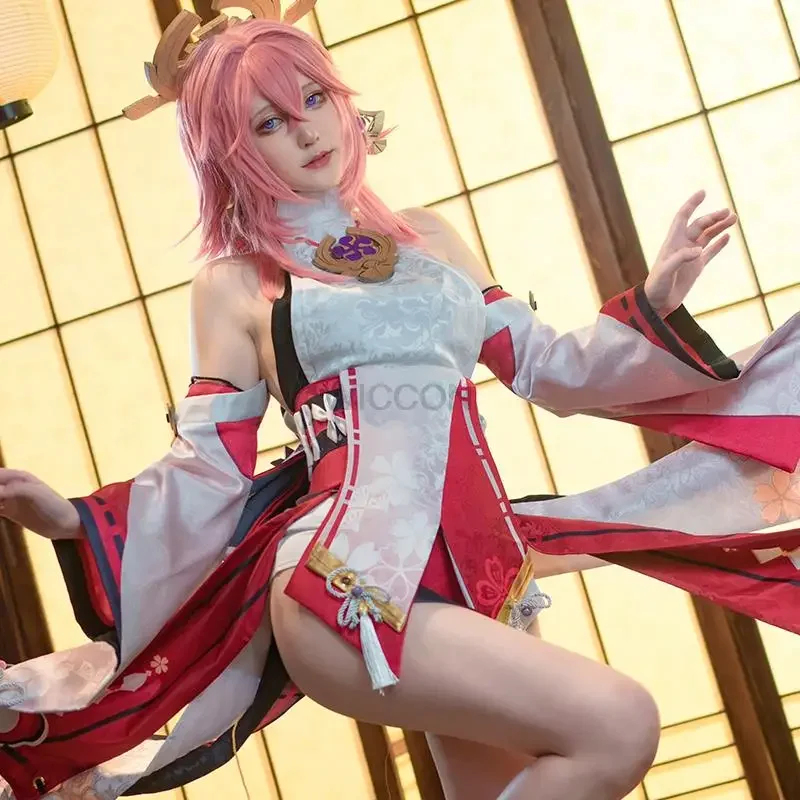 ☆ ชุดคอสเพลย์ ซันโคส มิโกะ อิม - Cosplay Anime Yae Miko บทวิจารณ์และราคา