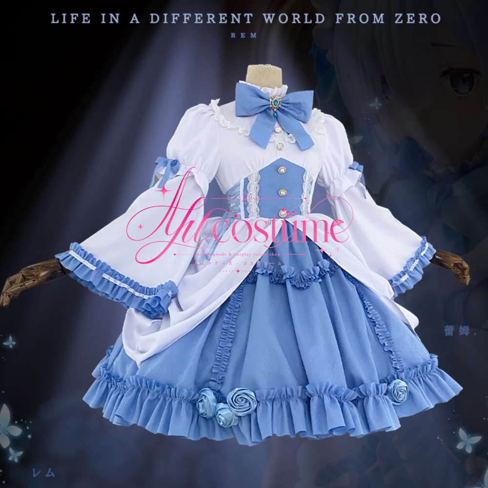 ชุดคอสเพลย์เรเซโร่ เรม สีฟ้าขา - Anime Cosplay Rem บทวิจารณ์และราคา