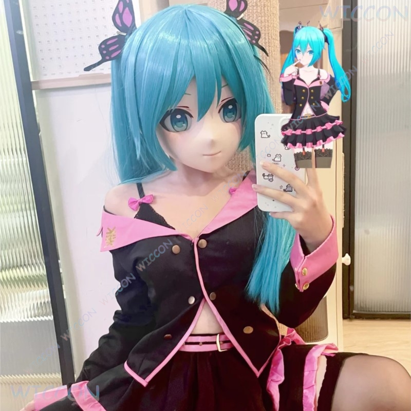 Kigurumi หน้ากากใบหน้าหญิงอะนิ - Anime Cosplay Face บทวิจารณ์และราคา